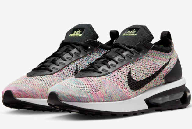 Nike Air Max Flyknit Racer 'Multi-Color' Ghost Green/Black-Pink Blast-Photo Blue - Stylish and Comfortable Running Shoes