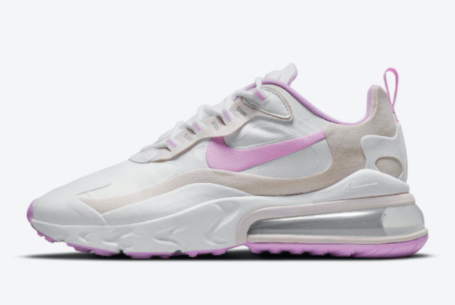 Nike Wmns Air Max 270 React White Light Violet CZ1609-100 - Stylish and Comfortable Sneakers | Limited Stock