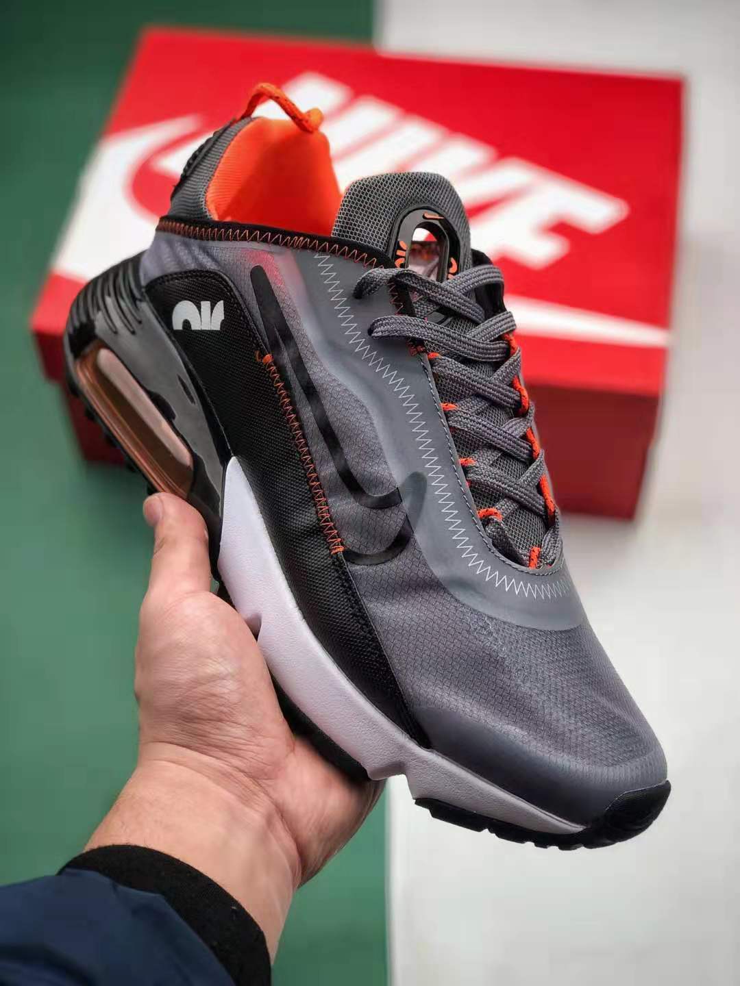 Nike Air Max 2090 Silver Grey Black Orange CT7698-012 - Stylish and Versatile Sneakers for Men