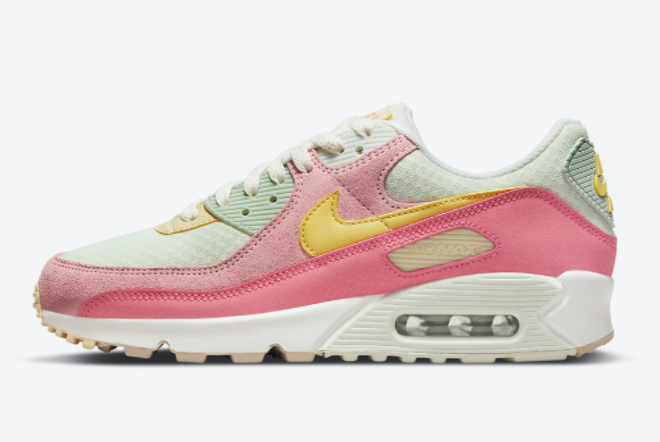 Nike WMNS Air Max 90 Light Bone/Pink-Yellow-White DM9465-001 | Trendy Women's Sneakers