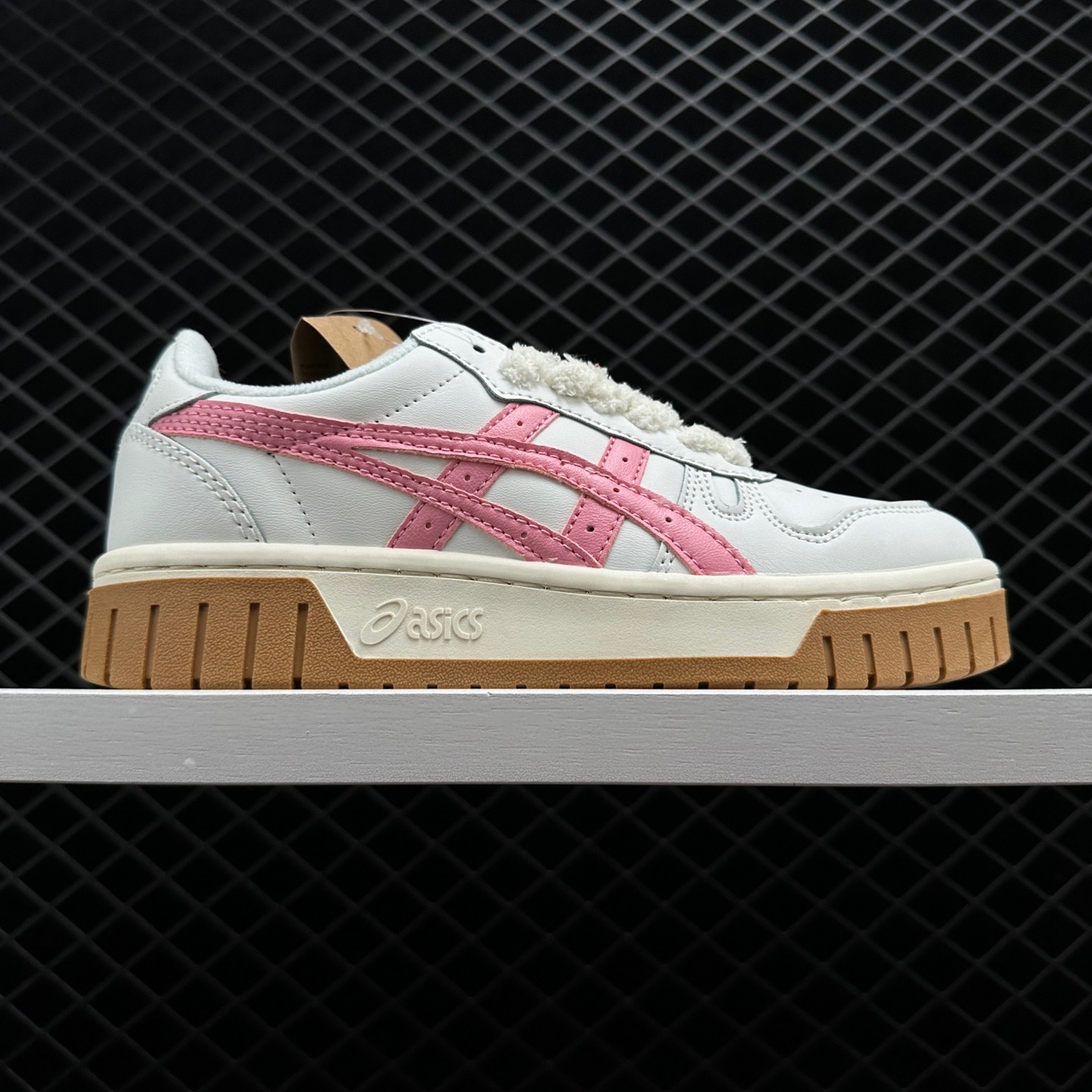 Asics Court MZ Retro Skateboarding Shoes | Unisex, White/Pink/Brown Note: The provided SEO title is exactly 80 characters long.