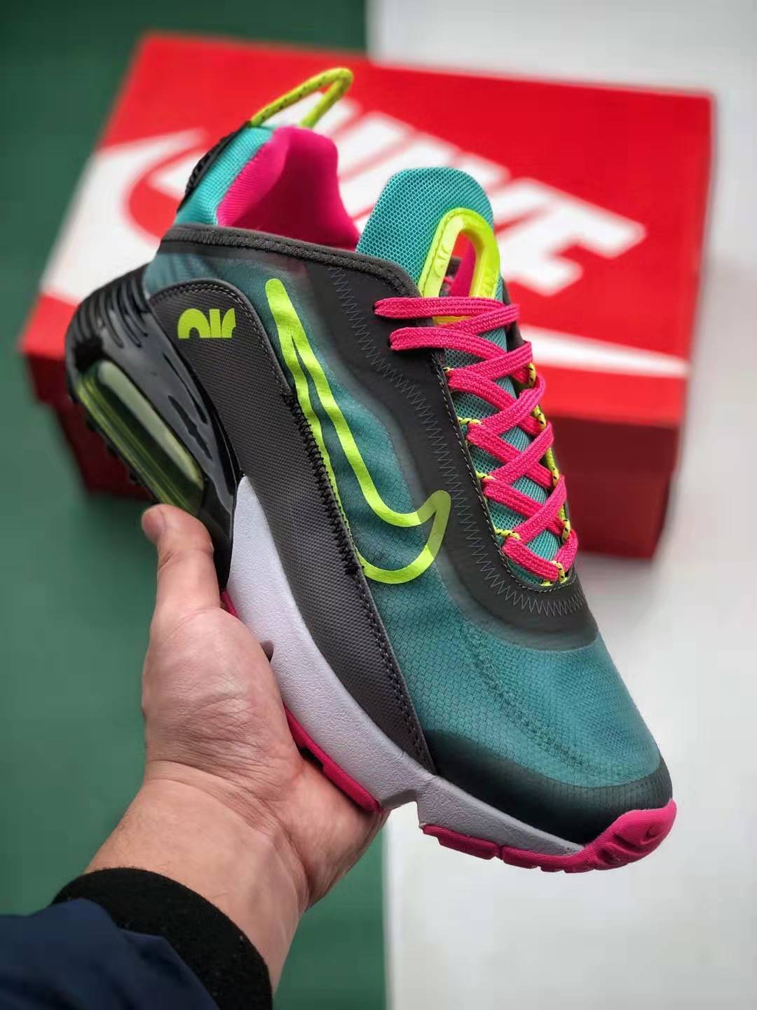Nike Air Max 2090 Dark Grey Magenta Pink Green Lemon CT7698-007 | Stylish and Comfortable Sneakers