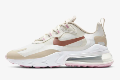Nike Wmns Air Max 270 React Summit White/Light Orewood Brown-Metallic Red Bronze CU9333-100 - Premium Women's Sneakers for Style and Comfort