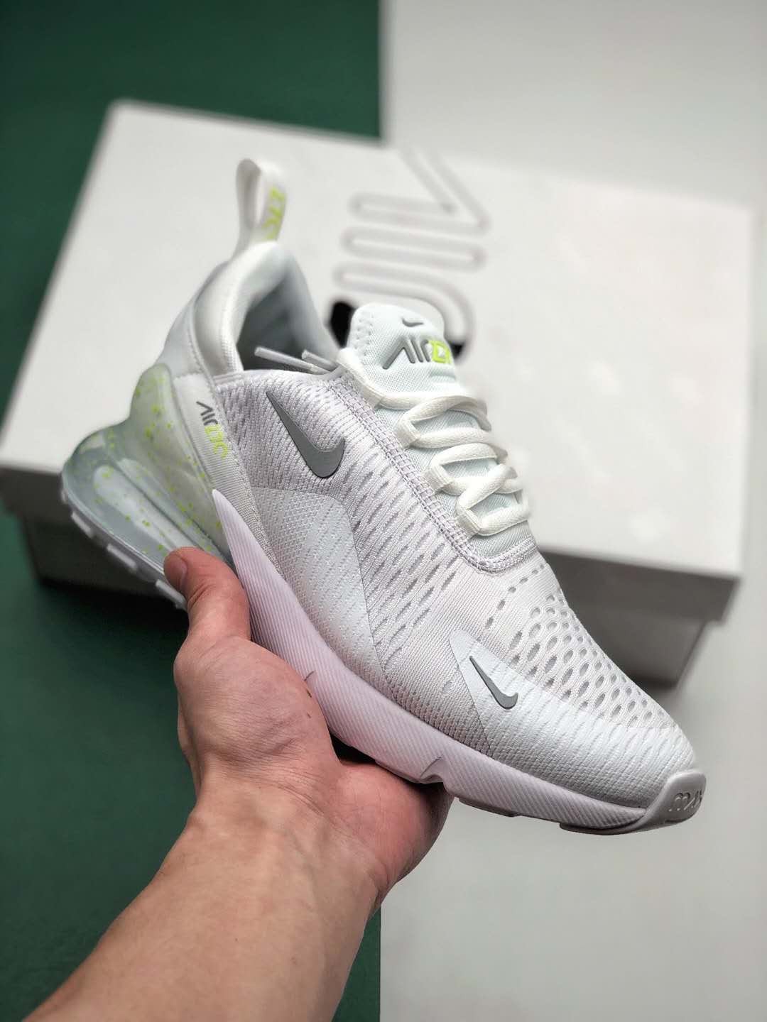 Nike Air Max 270 White Volt Metallic Silver Shoes CI2671-100 - Sleek and Stylish Footwear with Superior Comfort