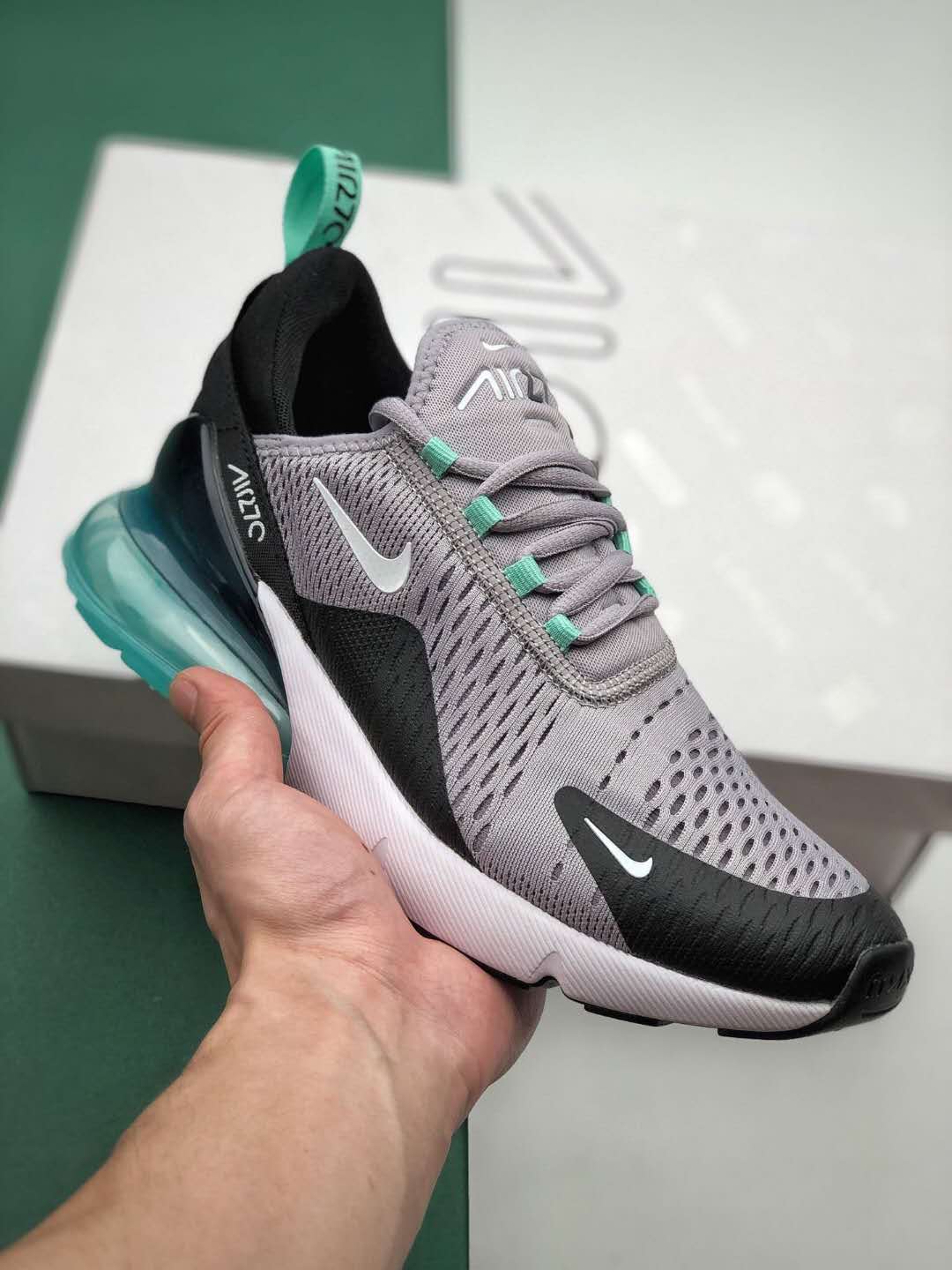 Nike Air Max 270 Fresh Mint Atmosphere Grey Black White CJ0520-001 - Stylish and Comfortable Sneakers | Shop Online Now