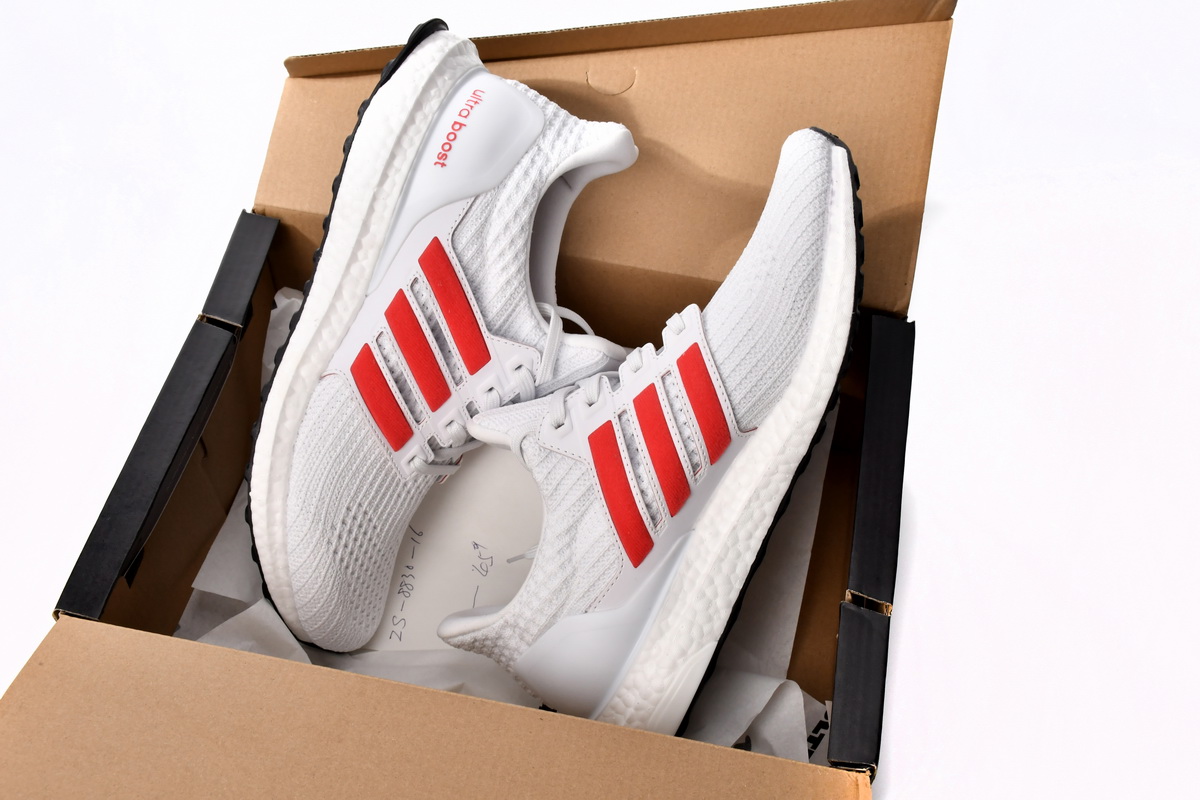 Adidas UltraBoost 4.0 DNA White Scarlet FY9336 - Premium Running Shoes
