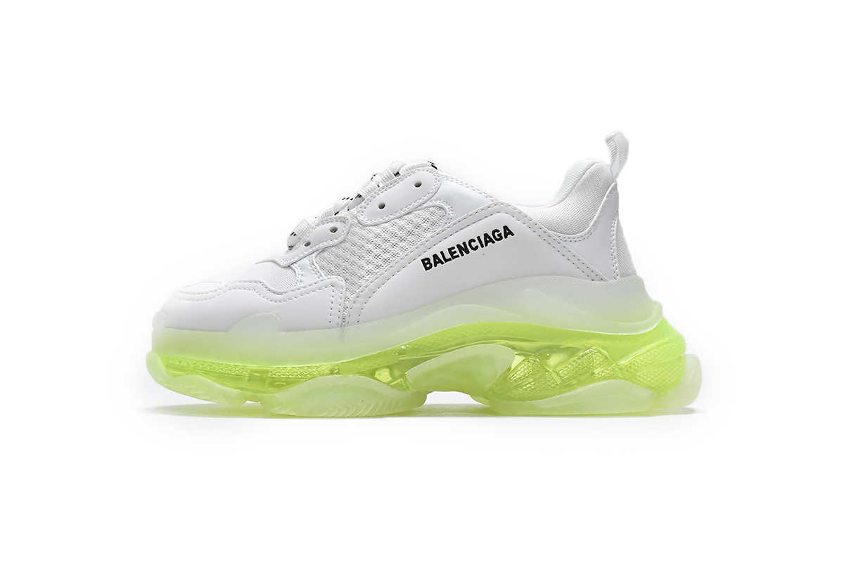 Balenciaga Triple S Sneaker Clear Sole White Fluo Yellow - 541624W2FR19073
