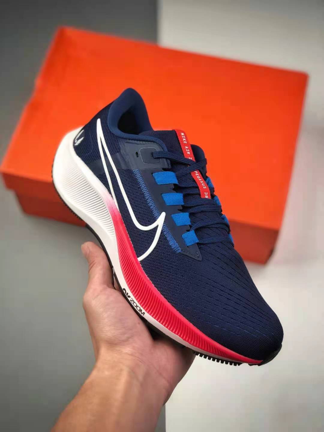 Nike Air Zoom Pegasus 38 Blue Red White DH4239-400 - Premium Running Shoes