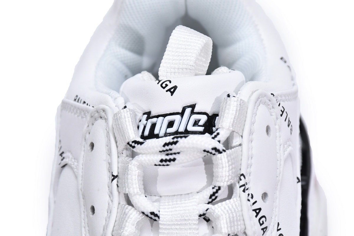 Balenciaga Allover Logo Triple S Sneaker in White Pink - 524039 W2FA4 9155