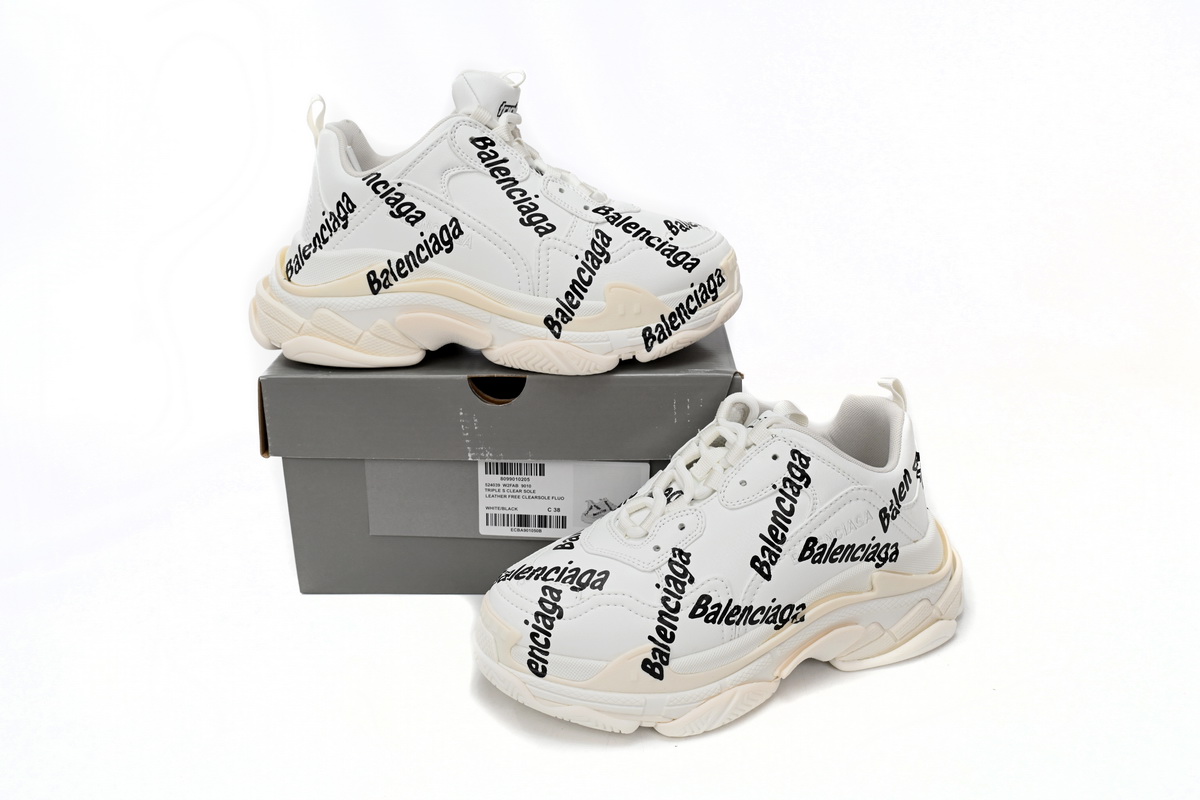 Balenciaga Wmns Triple S 'Logotype - White' 524039 W2FAB 9010 - Shop now for stylish sneakers!